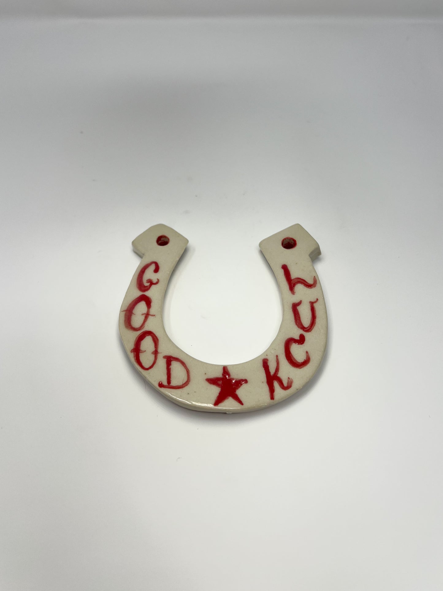 Horse Shoe- Lucky Red Painted