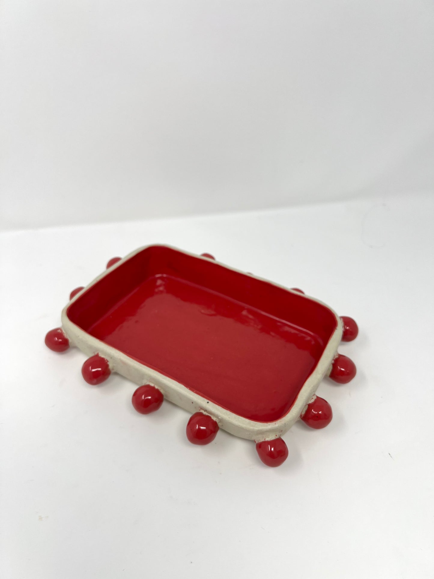 Red and White Dotted Tray