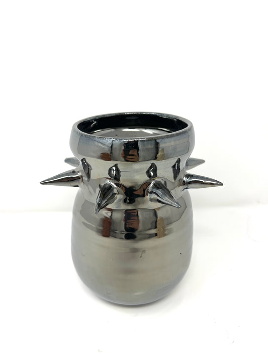 Chrome Wide Mouth Vixen Vase