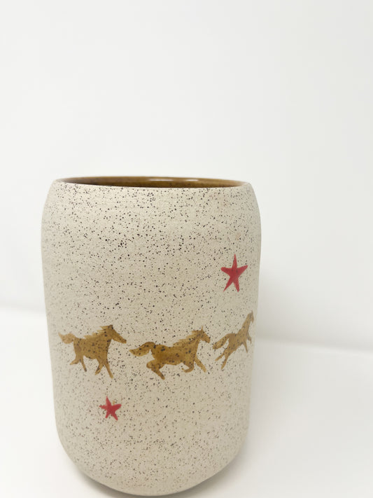 Three Honey Mustangs Star Vase