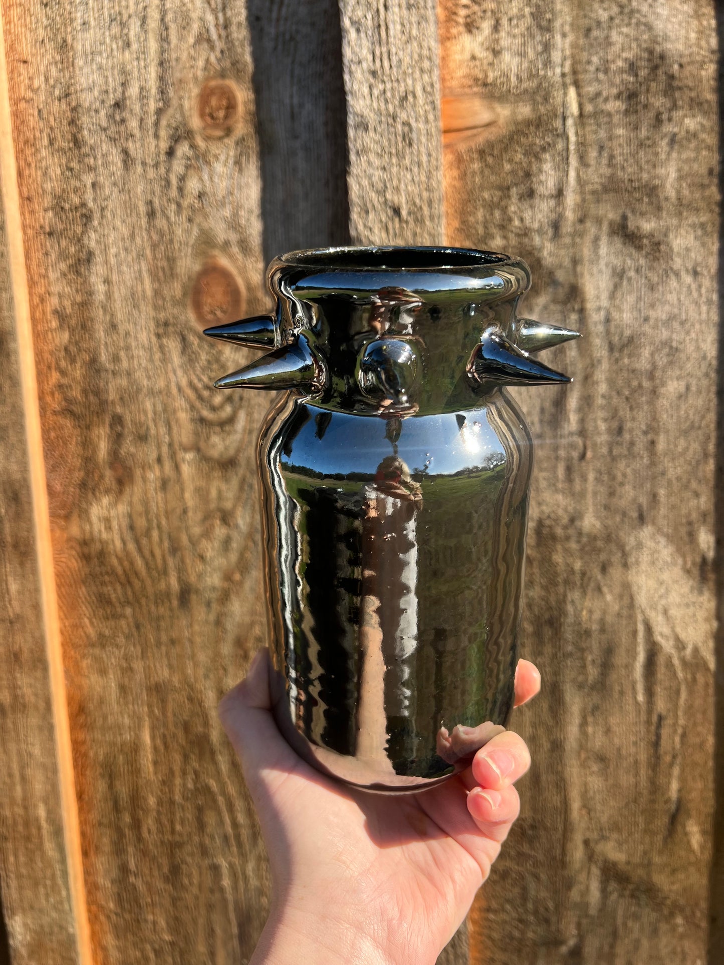 Chrome Vixen Vase