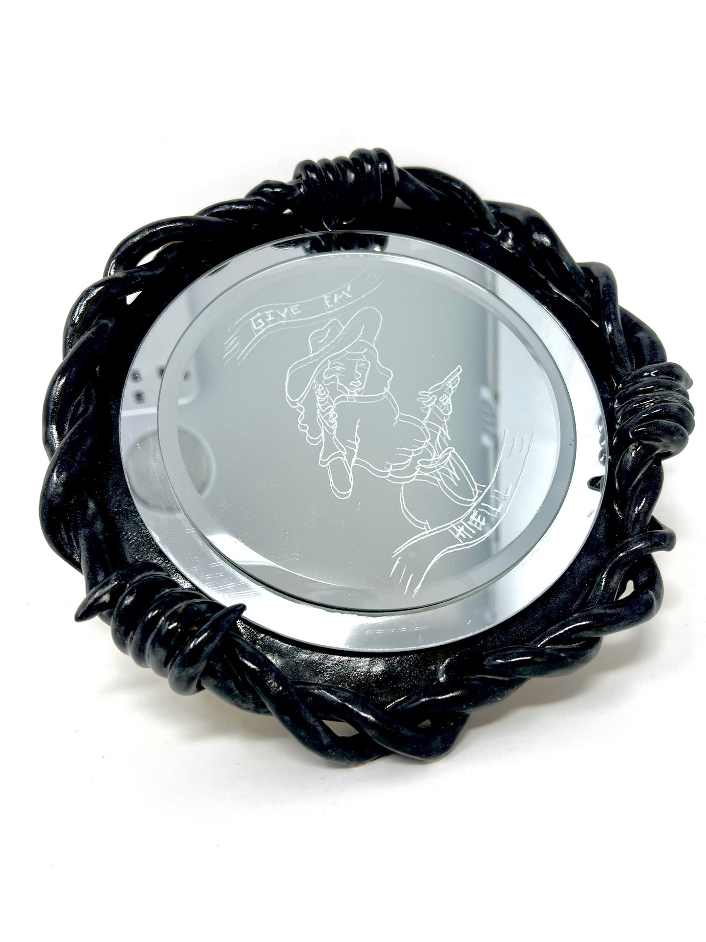 Give em’ Hell Barbwire Mirror