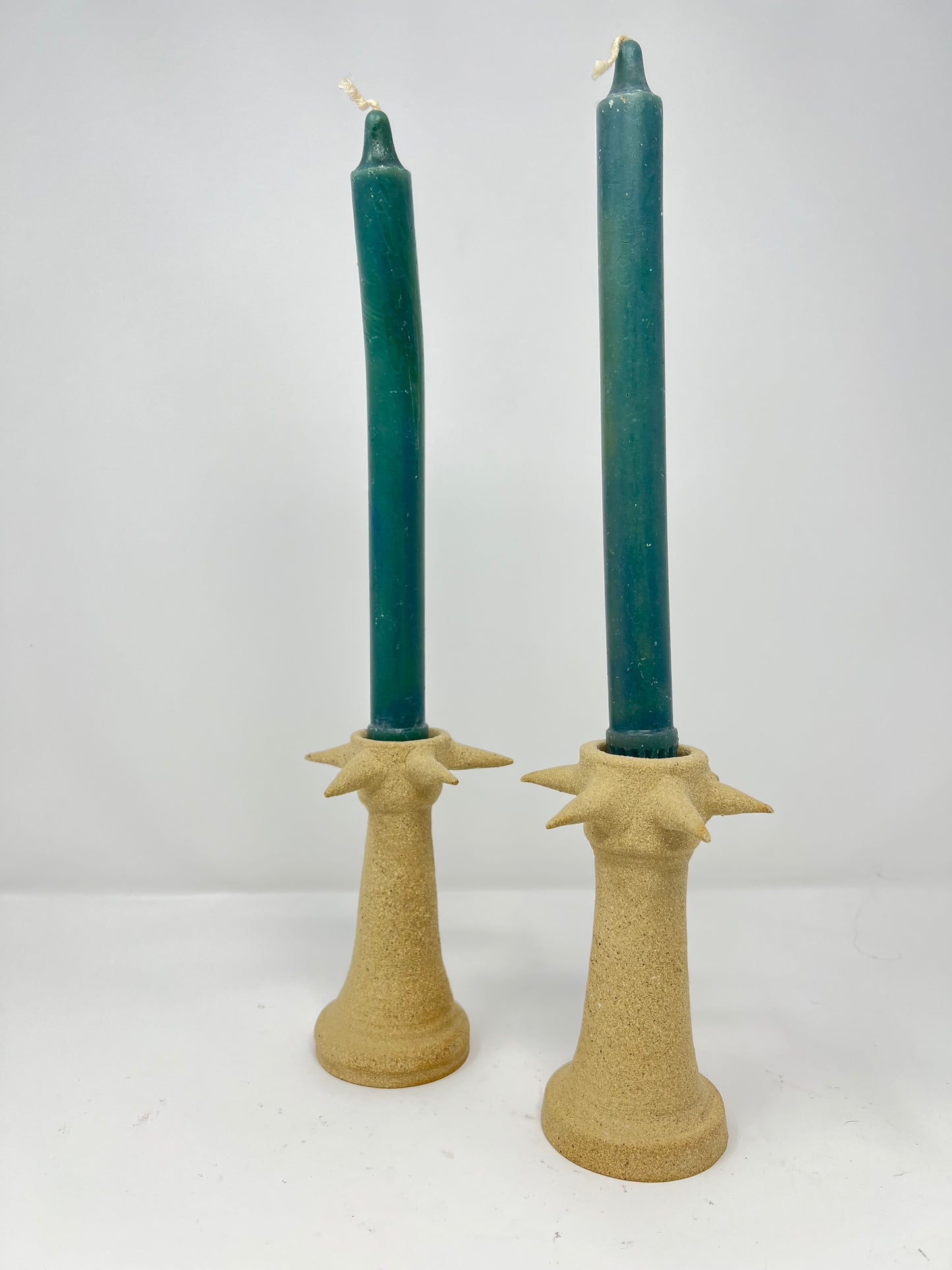 Earthen Spiked Candlestick Holders