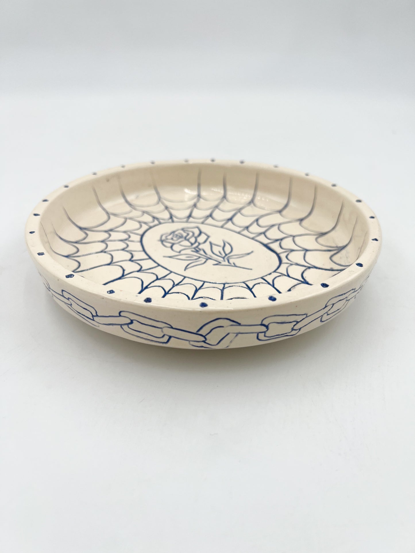 Imbedded Rose Dish