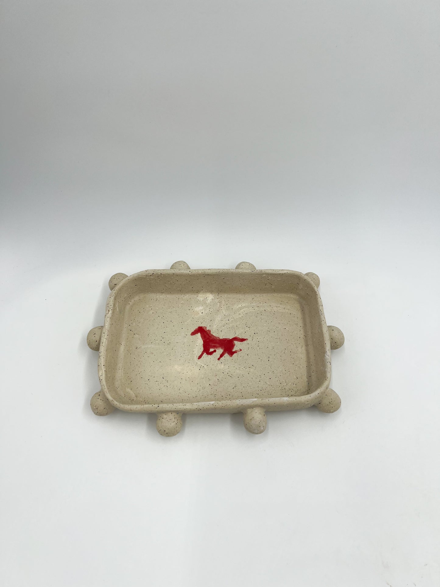 Red Dotted Horse Tray