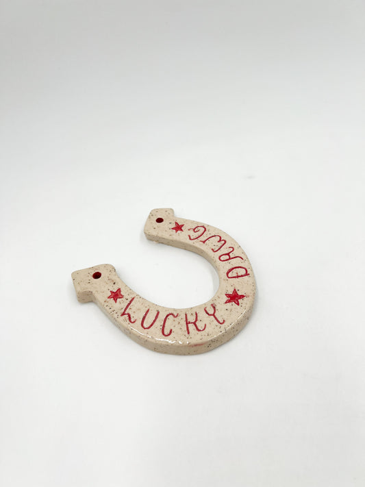 Horse Shoe- Lucky Dawg Red